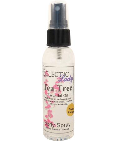 Tea Tree Essential Oil Body Spray (Double Strength) 2 ounces Body Mist for Women with Clean Light & Gentle Fragrance Long Lasting Perfume with Comforting Scent for Men & Women Cologne with Soft 2 Fluid Ounces (Double Strength)