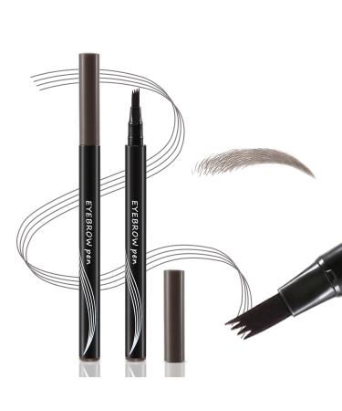 Boobeen Waterproof Eyebrow Pen-Micro Tip Eyebrow Pencil Liquid Eyebrow Fork Tip Pen Creates Natural 3D Eyebrow Hair Long Lasting Grey Brown - Buy Online on GoSupps.com
