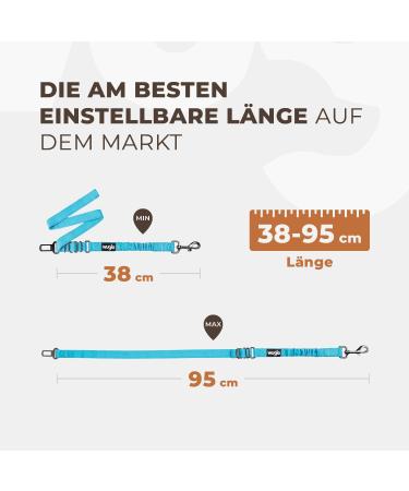 Buy Wuglo Dog Car Safety Belt | Adjustable 38-95cm Elastic Buckle - Durable & Universal Dog Straps (Blue) | Safe Travel for Dogs - Buy Online on GoSupps.com