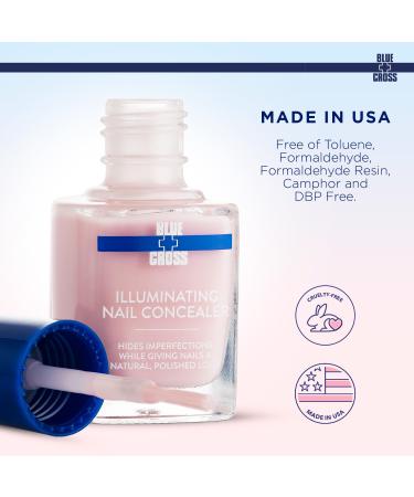 Blue Cross 5 Minute Manicure Nail Concealer | Illuminating Base & Topcoat Nail Polish | Made in USA - Shine & Protection (0.45fl oz - Buy Online on GoSupps.com
