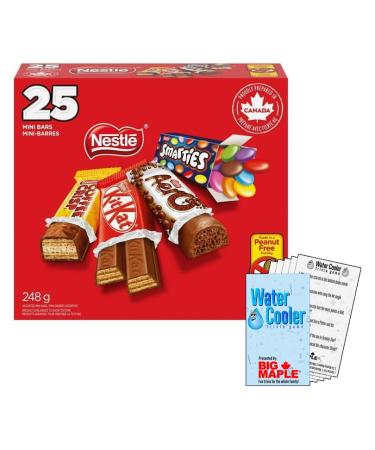 Mini Chocolate Bars Assorted Variety Pack (25 COUNT) with w/Water Cooler Trivia Game by BIG MAPLE. Delicious Candy Snack for Christmas Easter Birthday Party Office