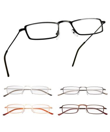 GUD Reading Glasses 5 Pairs Lightweight Rectangular Readers Women Men (5 Pairs Mix +1.25) 5 Pairs Mix 1.25 x