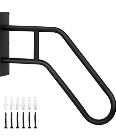 Outdoor Step Wall Mounted Handrail U-shaped Hand rail With Matt Black Finish For Garden Wall porch Garage Railing Non Slip grab bar
