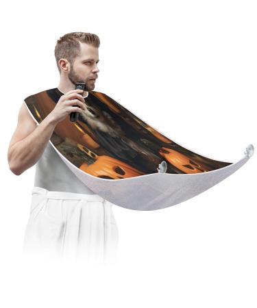 Pumpkin Dogs Beard Bib Apron Beard Hair Catcher for Men Shaving Fathers Day Anniversary Christmas Gifts for Dad Husband Beard Bib with 2 Suction Cups