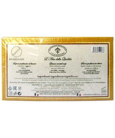 Saponificio Artigianale Fiorentino Lemon Soap 10.5 oz - Handmade in Tuscany, Italy for Moisturizing & Refreshing Skin - Buy Online on GoSupps.com