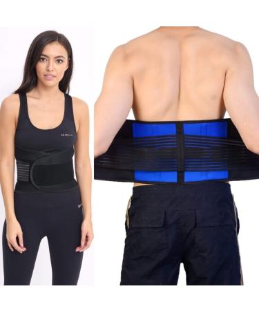 Body And Base TM Adjustable Neoprene Double Pull Lumbar Support Lower Back Belt Brace Pain Relief (XX-Large 40-44 Inch)