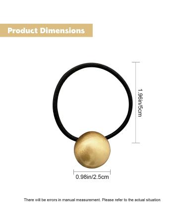 Golden Color Metal Ball Elastic Hair Tie for Women and Girls - Seamless Thick Black Ponytail Holder and Hair Band - Buy Online on GoSupps.com