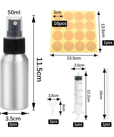 50ml Aluminum Alloy Mini Spray Bottles - 2 Pack | Empty Atomizers for Perfume Cosmetics & Essential Oils | Travel-Friendly & Refillable - Buy Online on GoSupps.com