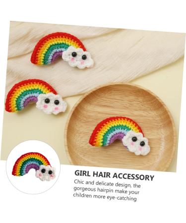 Beavorty 2 Pairs Rainbow Barrettes girl hair clip girl hair side clip girl rainbow hair clips hair bang clip flower hairpin Felt Crafts Accessories Hair Pin child alloy South Korea modeling - Buy Online on GoSupps.com