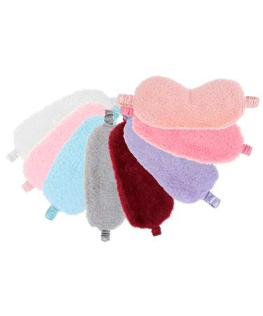 FOMIYES 16 Pcs Plush Eye Mask Furry Sleep Masks Cute Eye Cover Comfortable Blindfolds Kids Eye Patches Fluffy Eye Shade Sleep Eye Covers for Men Blackout Eye Masks Bunny Fur Travel Cartoon