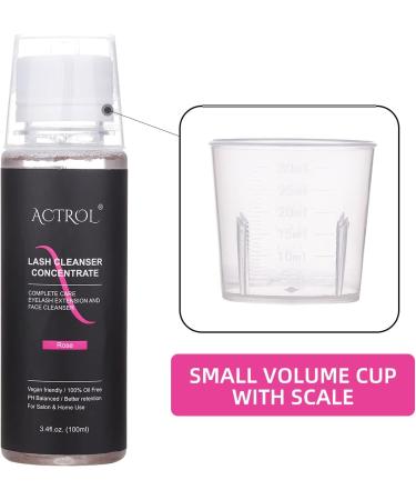 Eyelash Cleanser Concentrate Rose 100ml Professional Lash Extensions Shampoo Natural Foaming Cleanser DIY Paraben & Sulfate Free Non-lrritating Wash for Extensions Lashes with Salon Home Care-Makes 60ml Bottles Eyelash Shampoo Rose 1 count (Pack of 1) - Buy Online on GoSupps.com