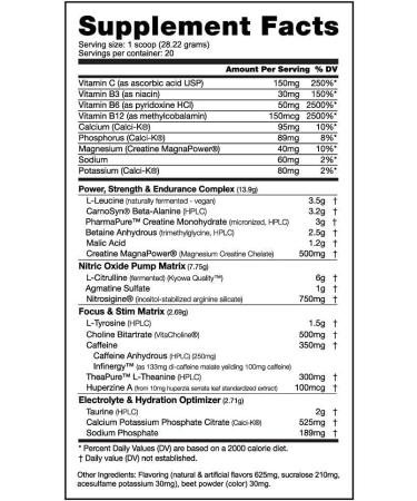 NutraBio PRE Workout Powder - Sustained Energy, Mental Focus, Endurance - 20 Servings - Watermelon - Buy Online on GoSupps.com
