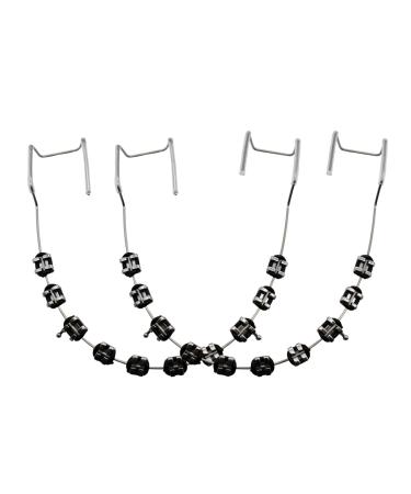 1 Pair of Temporary Tooth Decoration Teeth Retainer Practical Brackets para Dientes Sturdy Retenedores de Dientes Ortodoncia Props for Dental Students to Practice (Black)