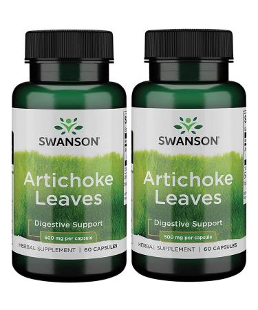 Swanson Artichoke Leaves (Cynara Scolymus) 500 Milligrams 60 Capsules (2 Pack)