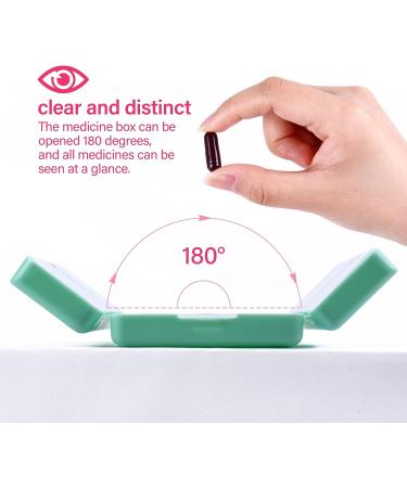 Magnetic Foldable 7 Day Weekly Travel Pill Organizer and Case - Portable Pill Box for Medication, Vitamins, and Supplements - Blue - Buy Online on GoSupps.com