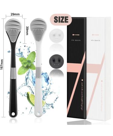 KSJEHW Tongue Scraper Set - 2 Medical-Quality Tongue Cleaning Tools for Fresh Breath & Bad Breath Relief - Buy Online on GoSupps.com