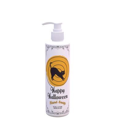 Halloween Hand Soap Black Cat Swirl Design | Light Green Tea & Lemon Scent | 1 Pack 16 oz Pump | Spooky Bathroom Decor | Paraben-Free Made in USA