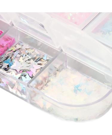 Butterfly Nail Sequins for Nail Art Nail Glitters Nail Art Sequins Variety Shapes Cute Designs Nail Art Decorations Nail Art Supplies for Diy Crafts 12 Grids 5 Boxes - Buy Online on GoSupps.com