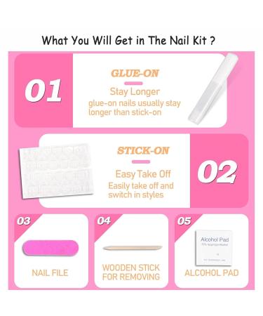 24 Pcs Short Almond Press on Nails - Solid Burgundy Medium Fake Nails with Gold Glitter Stripe | Reusable Acrylic False Nails Kit for Women | Nail Glue & Mini Nail File Included - Buy Online on GoSupps.com