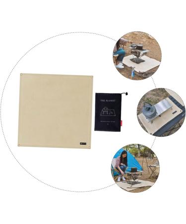 SEWOART 1pc BBQ Fire Mat Outdoor BBQ Outdoor+mat Barbecue Supplies Outdoor Stove Mat Protection Accessories 80x80cm Light Yellow - Buy Online on GoSupps.com