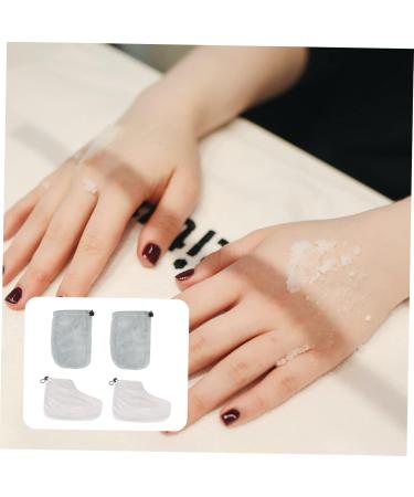 Beaupretty 2 Pairs Gloves pedicure liners disposable mittens nail art accessories boot warmer paraffin wax foot cover paraffin wax cover paraffin pedicure paraffin glove hand use sock 28x20cm Grey - Buy Online on GoSupps.com