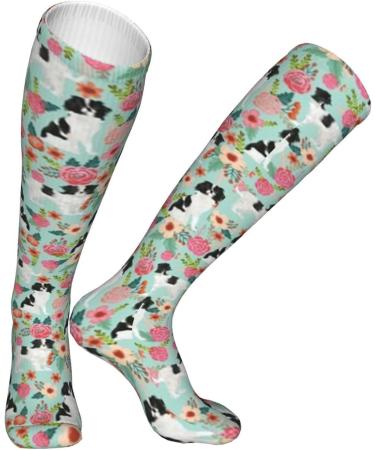 Japanese Chin Dog Compression Socks | Cute Flower Patterns | 15-20 mmHg Support for Running & Cycling - Unisex - Buy Online on GoSupps.com