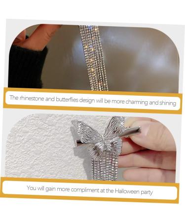 FRCOLOR Butterfly Tassel Hair Clip Rhinestone Headpiece Headwear for Women Rhinestone Hair Accessories Hair Barrettes for Women Hair Pieces for Women Butterflies Duckbill Hair Clips Silver - Buy Online on GoSupps.com