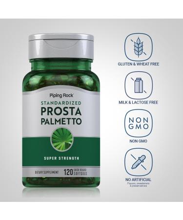 Piping Rock Saw Palmetto for Men and Women | 120 Softgels | Complex with Pumpkin Seed Oil & Pygeum Extract | Extra Strength Prostate Supplement | Non-GMO Gluten-Free - Buy Online on GoSupps.com