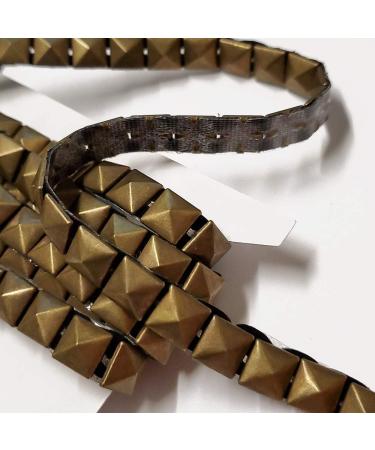 2-Yards 10mm Hot Fix Pyramid Stud Nailhead Trim - Antique Gold Iron-on Trim - Buy Online on GoSupps.com