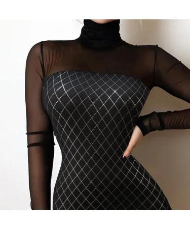 Shop D-Black XXL Glitter Evening Dresses | Elegant Simple A-Line Sheath Dresses for Ladies - Buy Online on GoSupps.com