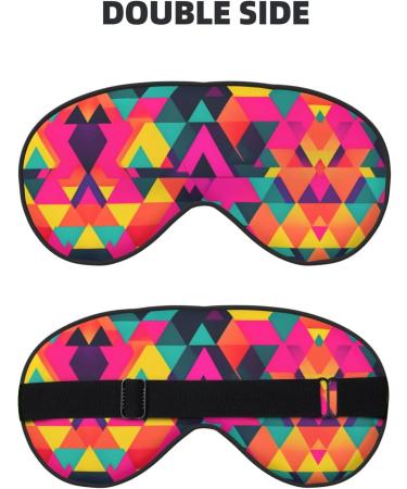 SSIMOO Colorful Triangle Print Eye Mask - Double-Sided Soft & Light Blocking for Better Sleep | International Shipping - Buy Online on GoSupps.com