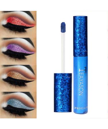 Kisshine Eyeshadows Shimmer Blue Liquid Eye Shadow High Pigment Eyeshadow Party Cosmetics Gift For Women and Girls Pack of 1 Pack of 1 (Blue 4)
