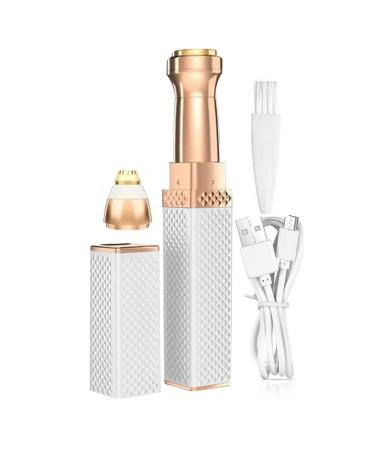 Fovolat Women Body Electric Shaver - Electric Women Underarms and Legs 2-in-1 Shaver - Precise Eyebrow Trimming Face Hair Removing Shaver for Camping Business Trips White