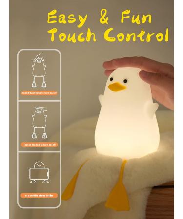 Ammonite Nursery Duck Night Light - Cute Silicone Lamp for Kids | USB LED Touch Lamp for Kids Bedroom Decor | Xmas Birthday Gifts for Boys Girls - Buy Online on GoSupps.com
