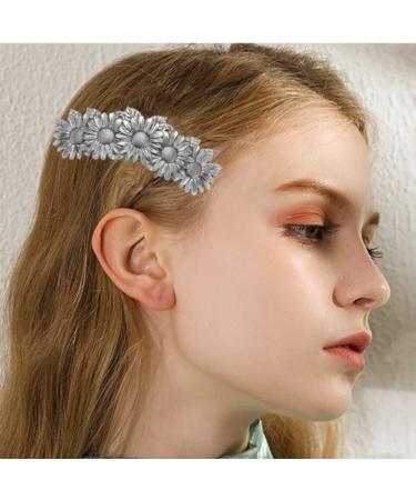 Handcrafted Oak Leaf Hair Clip - Vintage Viking Celtic Knot Barrette - Antique Silver Finish - Hair Accessories for Women and Girls - Buy Online on GoSupps.com