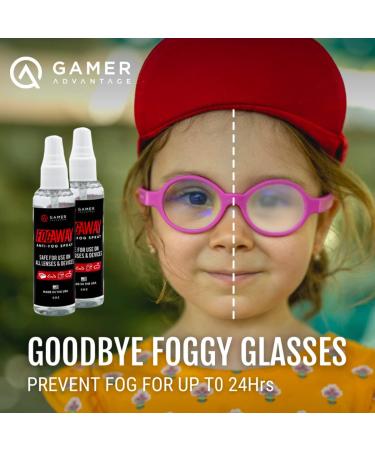 Gamer Advantage FogAway Anti Fog Spray - Fog Prevention for Ski Goggles Gaming Glasses Home Electronics & Outdoor Use - Safe for All Lens Types - Made in The USA - (2 Oz 2-Pack) - Buy Online on GoSupps.com