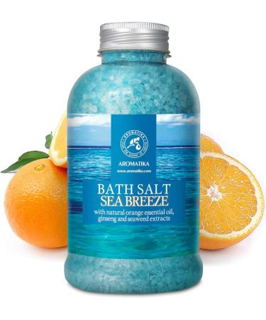 Bathing Salt Sea Breeze 600g - Natural Orange Oil Ginseng & Algae Extracts for Relaxation Sleep & Wellness | Aromatherapy Spa & Body Care - Buy Online on GoSupps.com