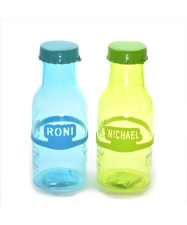 Personalized Bottle Bands - Pack of 4 Silicone Water Bottle Labels in Various Names & Colors - Buy Online on GoSupps.com