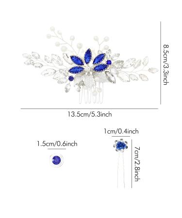inSowni 33 Pack Royal Blue Rhinestone Pearl Bridal Hair Combs, Clips, and Pins - Wedding Accessories for Women and Bridesmaids - Buy Online on GoSupps.com