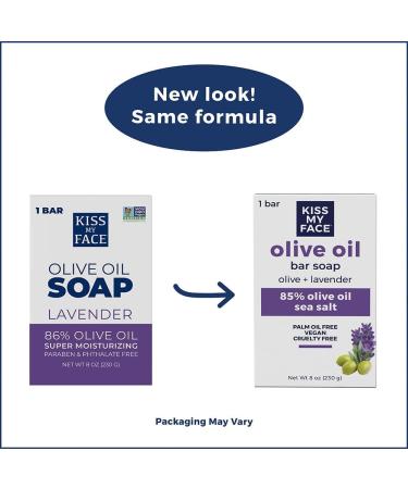 Kiss My Face Olive Oil & Lavender Bar Soap 8 oz - Pack of 5 | Natural and Nourishing Soap Bars - Buy Online on GoSupps.com