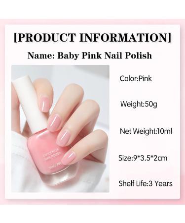 Pink Nail Polish Light Pink Nail Varnish Long Lasting & Chip Resistant Nail Polish Highly Pigmented Baby Pink Nail Gel Quick Dry Nail Polish for Art Manicure DIY at Home - Buy Online on GoSupps.com