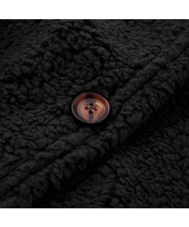 Hanxiulin Women's Oversized Fleece Hoodie Coat - Warm Reversible Plush Jacket for Winter Outdoor | Black - Buy Online on GoSupps.com