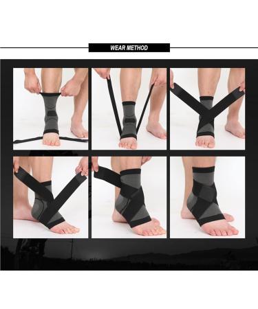 Ankle Support Brace | Adjustable Compression Wrap for Men & Women | Achilles Tendon & Plantar Fasciitis Relief | Black Medium - Buy Online on GoSupps.com