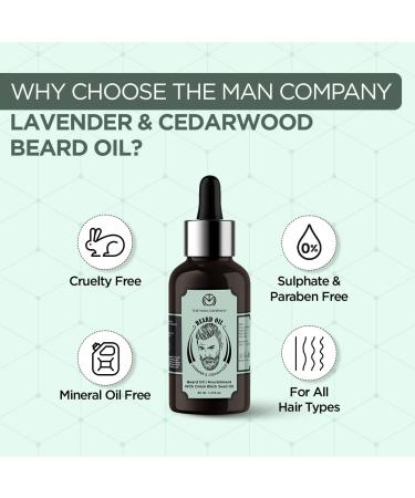 Buy The Man Company Lavendel Beard Growth Oil 30ml | Strengthens Uneven Stained Beards | Anti-Inflammatory Benefits with Onion Black Cumin & Cedar Wood - Buy Online on GoSupps.com
