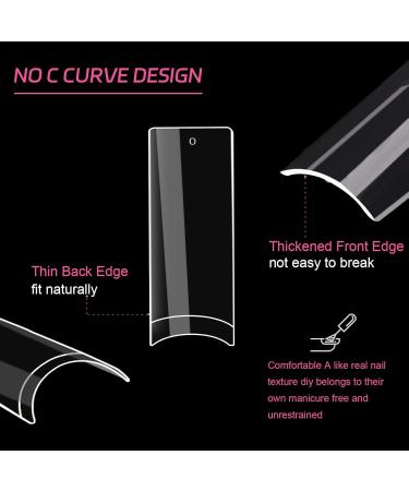 Buy SITELENABY No C Curve XL Nail Tips - 500PCS Tapered Square Flattened Half Cover False Nails for Salons & DIY - Premium ABS Nail Tips - Buy Online on GoSupps.com
