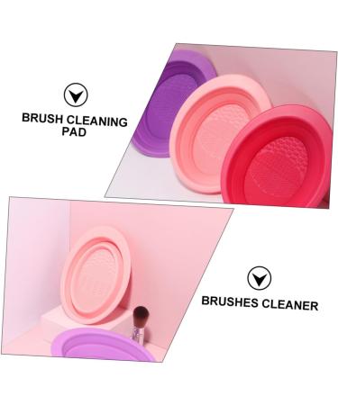 Ipetboom Makeup Brush Scrub Pad Make up Makeup Brush Scrubber Portable Hair Brush Cleaning Scrubber Makeup Accessories Silicone Brush Cleaning Pad Silica Gel Pink Cosmetic Cleaning Bowl - Buy Online on GoSupps.com