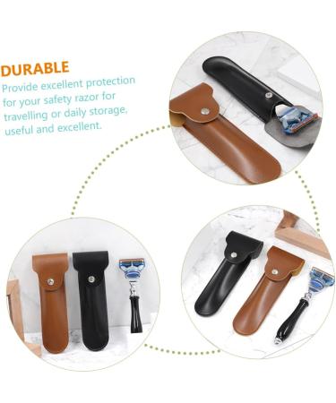 Beavorty 5-St Razor Storage Case | Leather Travel Bag for Shaving - Perfect Razor Cover & Container - Buy Online on GoSupps.com