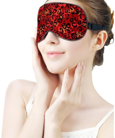 Jaguar Wild Color Leopard Skin Sleep Mask for Women - Adjustable Eye Shades with Elastic Strap | Luxurious Comfort for Travel & Home - Buy Online on GoSupps.com