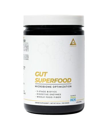 LevelUp Gut Superfood, Fiber Supplement for Leaky Gut, Digestive Problems, Stomach Discomfort, Prebiotic Probiotic Postbiotic XOS Supplement, Gluten-Free, No Additives, Total Gut Health (Unflavored)