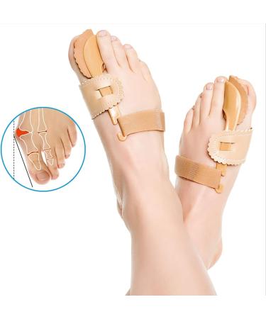 ALINZO Bunion Corrector 4pcs - Orthopedic Bunion Relief for Women & Men, Hallux Valgus Toe Separators & Straightener with Hammer Toe Splint Pad - Flesh - Buy Online on GoSupps.com